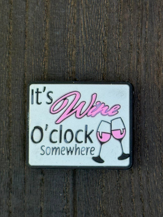 Its Wine O'clock Silicone Focal Bead