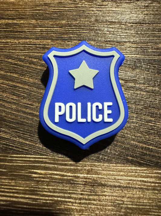 Police Badge Silicone Focal Bead