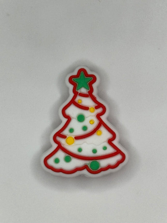 Red Silicone Christmas Tree Focal Bead