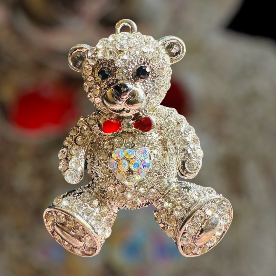 Rhinestone Brown Bear Pendant Charm