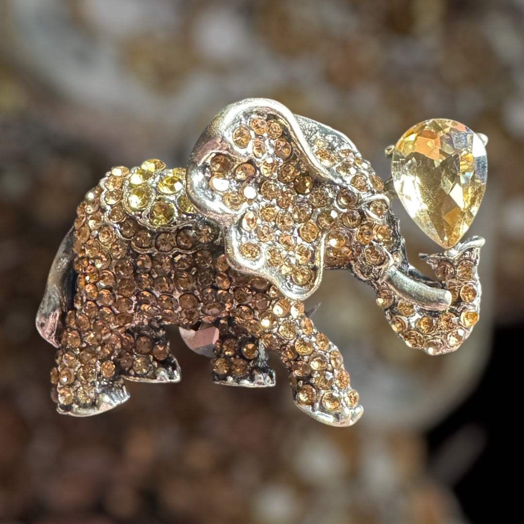 Rhinestone Large Stone Elephant Luxury Bead