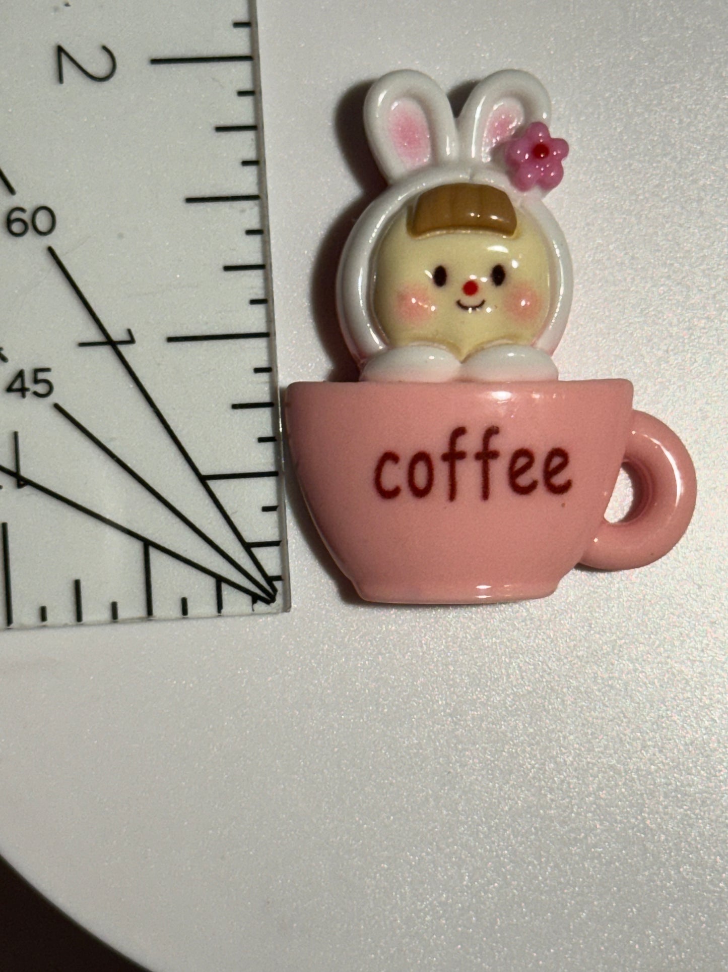Easter Bunny Coffee Cup Acrylic Charm