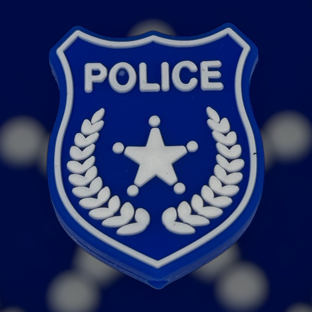 Police Shield Silicone Focal Bead
