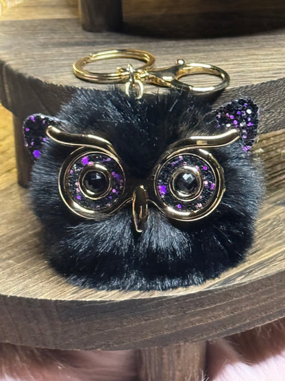 Fuzzy Owl Keychains