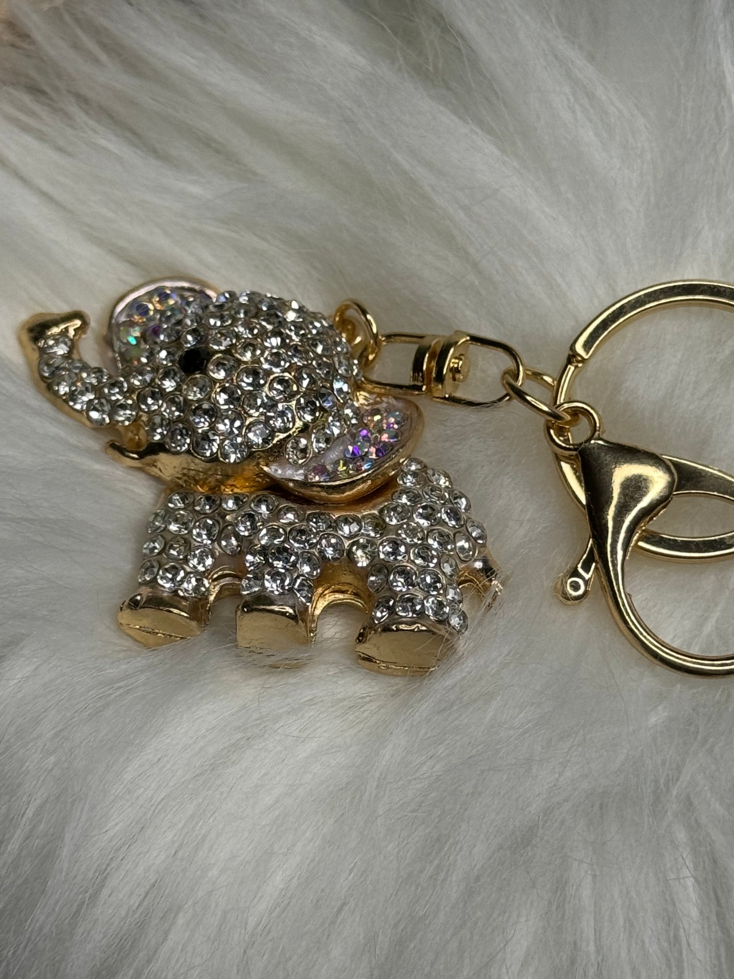 Silver Elephant Keychain
