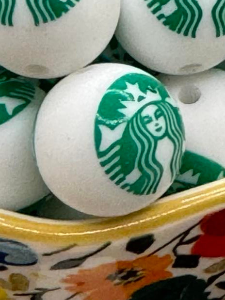 Starbucks Round Silicone Focal Bead