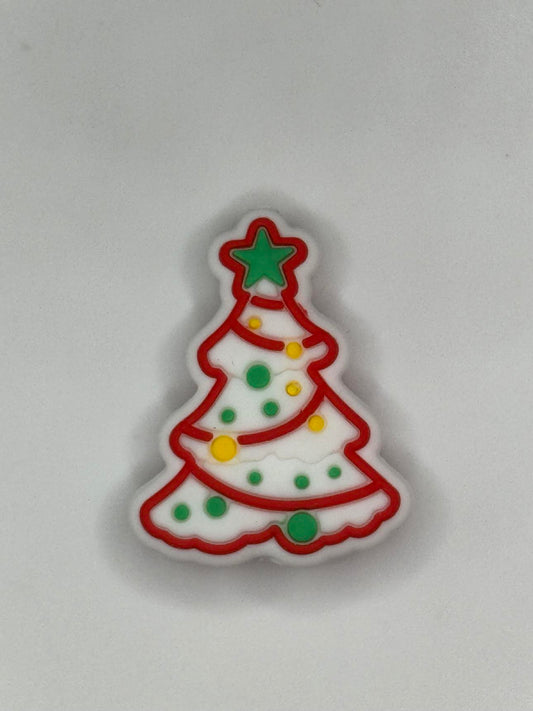 Red Silicone Christmas Tree Focal Bead