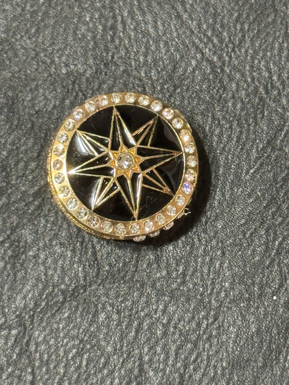 Black and Gold Round Star Luxury Bead