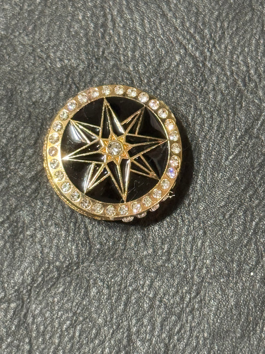 Black and Gold Round Star Luxury Bead