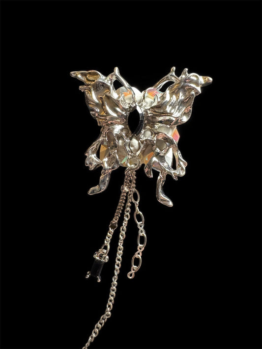 Silver Butterfly Dangle Luxury Bead