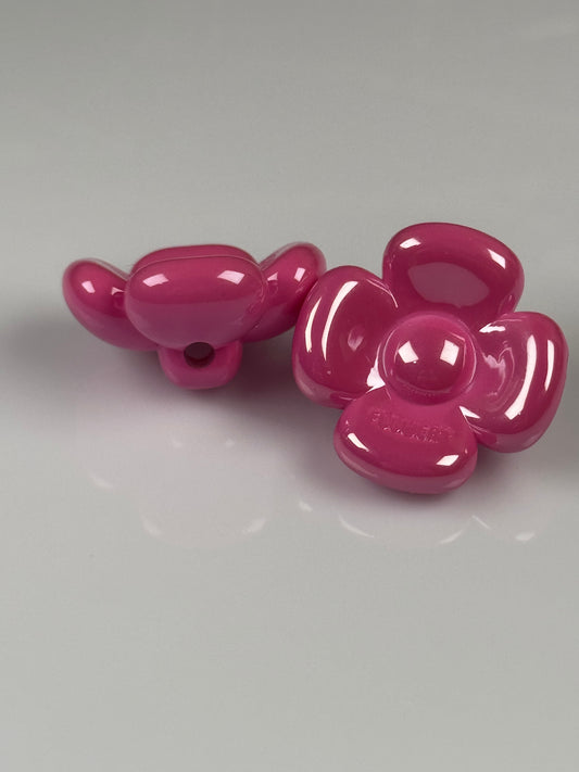 Pink Acrylic Flower Charms