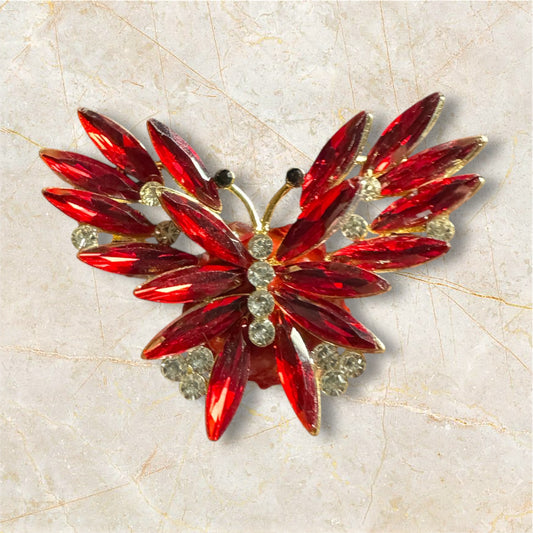Red Rhinestone Butterfly Charm