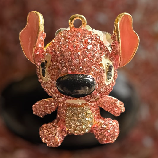 Pink Stitch Rhinestone Pendant