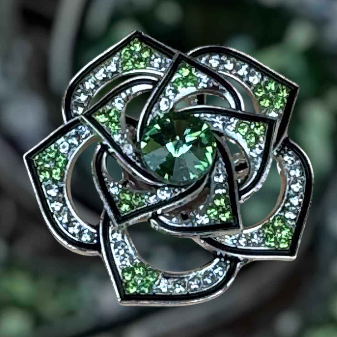 Green Rhinestone Spinning Charm