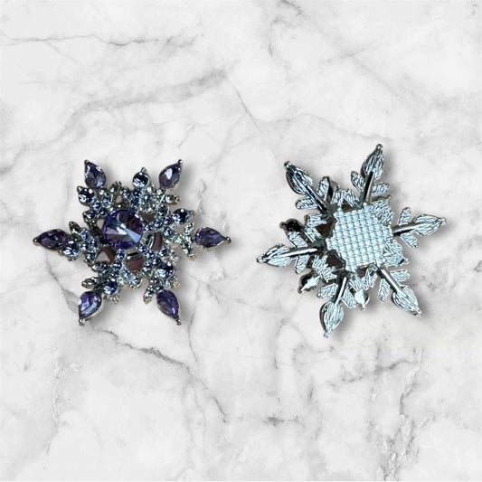 Purple Snowflake Rhinestone Spinning Star Charm