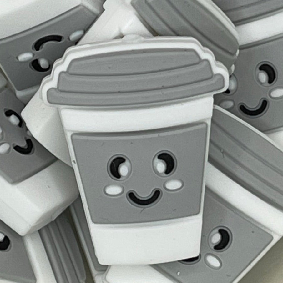 Gray Coffee Cup Pink Focal