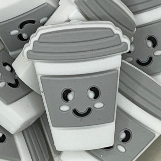 Gray Coffee Cup Pink Focal