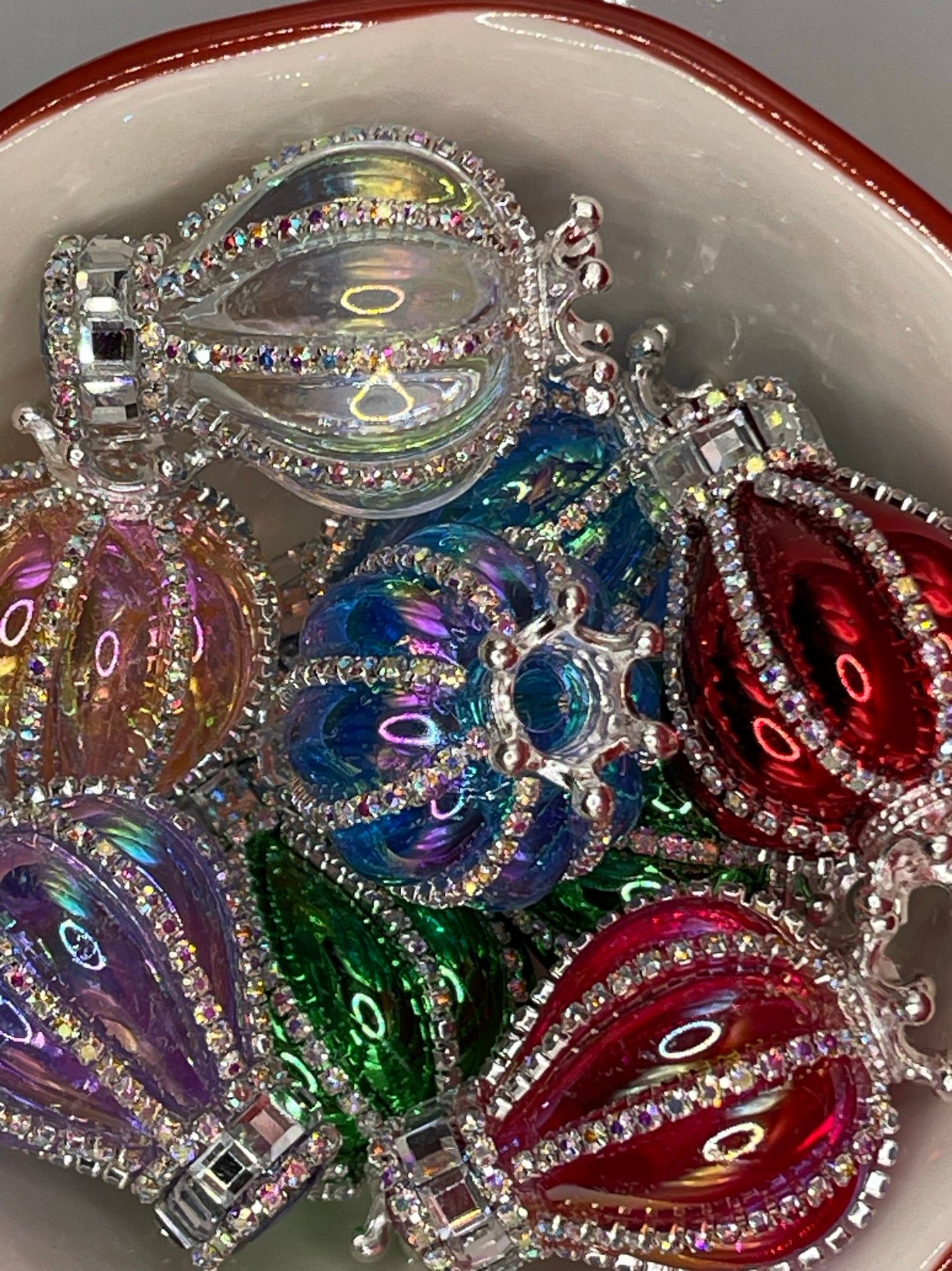 Silver Rhinestone Hot Air Balloon