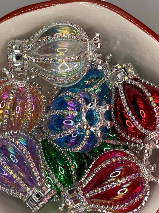 Silver Rhinestone Hot Air Balloon
