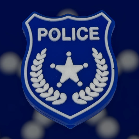 Police Shield Silicone Focal Bead
