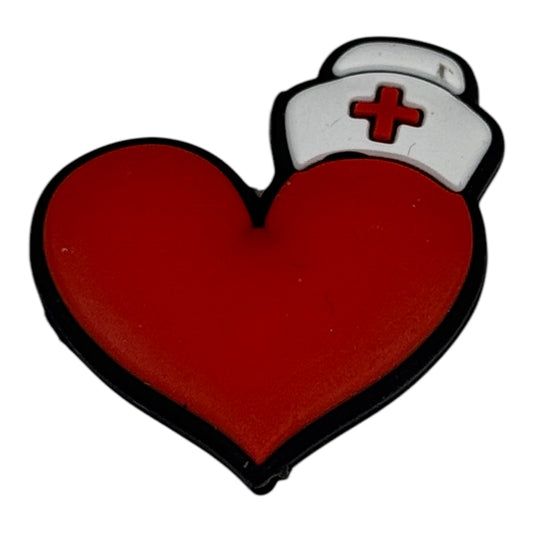 Red Nurse Heart Silicone Focal