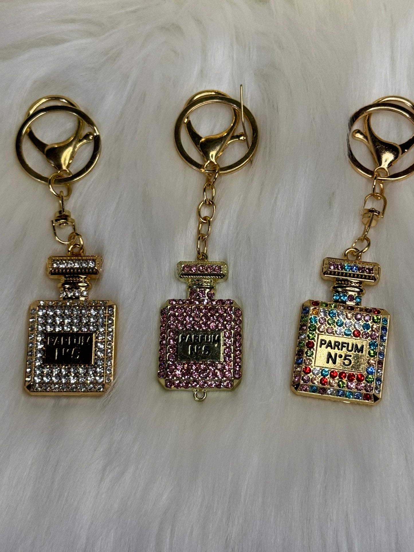 Bling Perfume Bottle Keychain