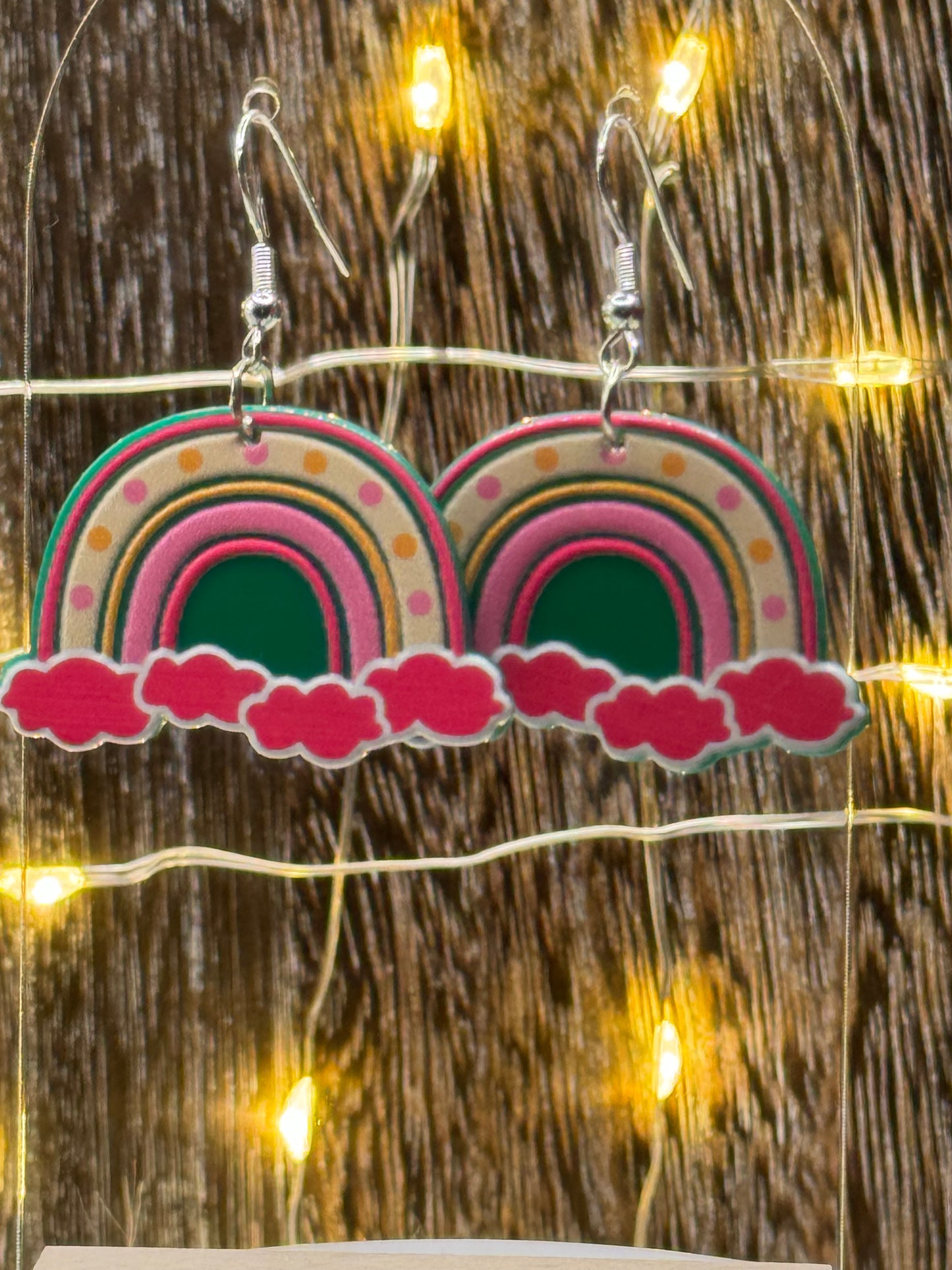 Rainbow Cloud Acrylic Earrings