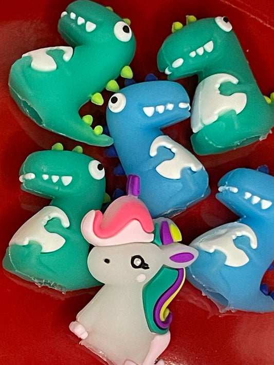 Dinosaur and Unicorn Pen Toppers