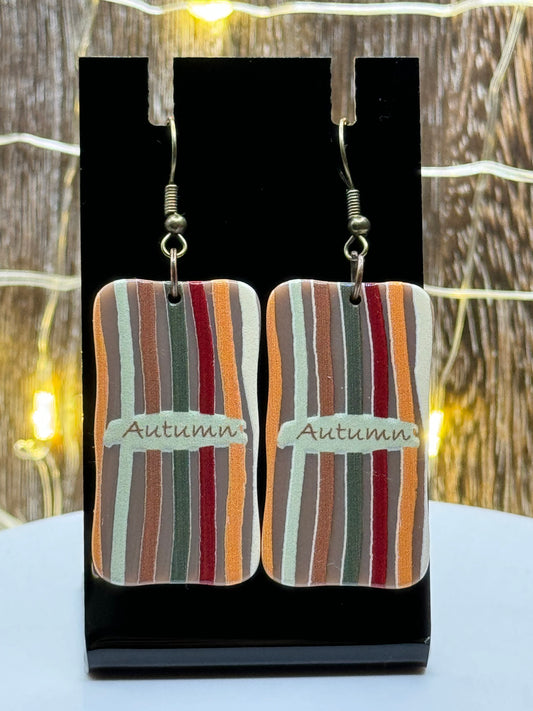 Autumn Striped Dangle Earrings