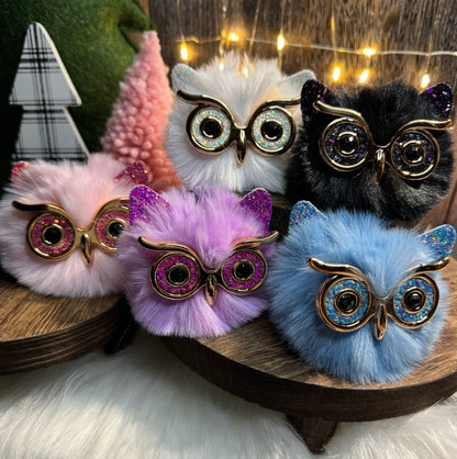 Fuzzy Owl Keychains