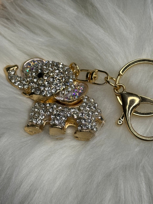 Silver Elephant Keychain